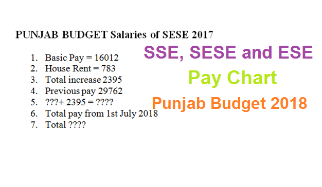 SSE, SESE and ESE Pay Chart after Punjab Budget 2018