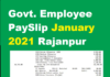 Govt. Employee PaySlip January 2021 Rajanpur